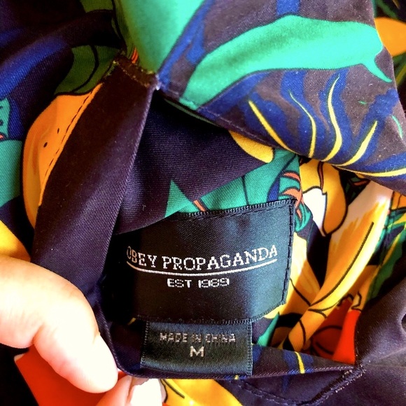 Obey Reversible Tropical Floral Bomber Layback Coach Jacket Unisex - Picture 7 of 8